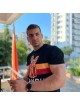 İstanbul Temalı Futbolcu Baskılı Siyah Erkek Tişört