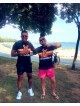 İstanbul Temalı Futbolcu Baskılı Siyah Erkek Tişört